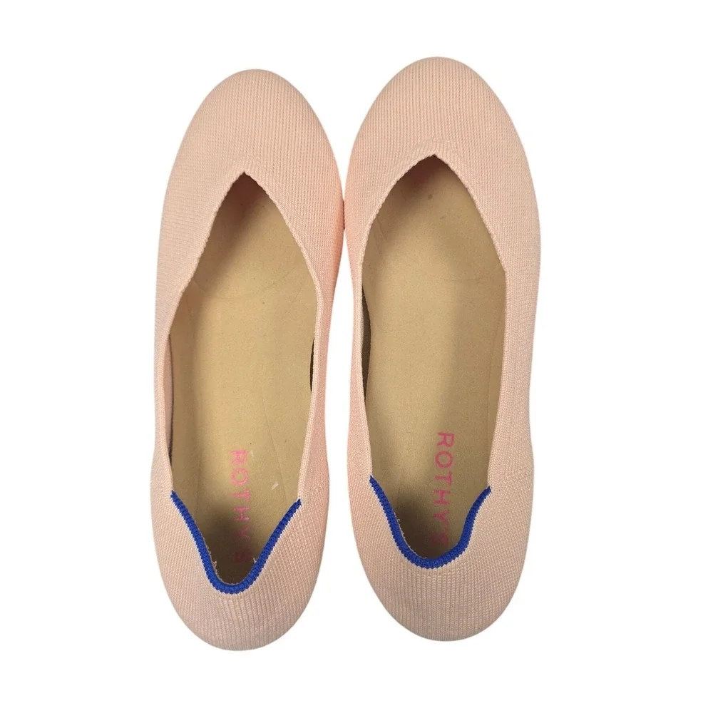 Rothy's The Daily Flat Women 9 Bubbly Pink Sustainable Washable Knit Ballet EUC